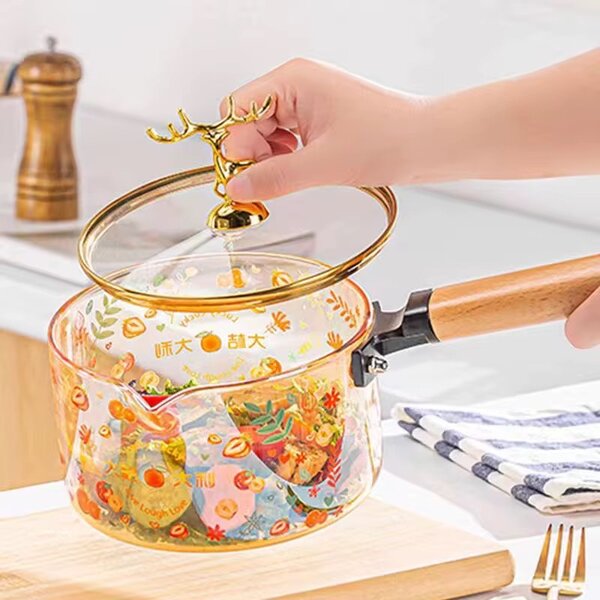 Glass cooking pot