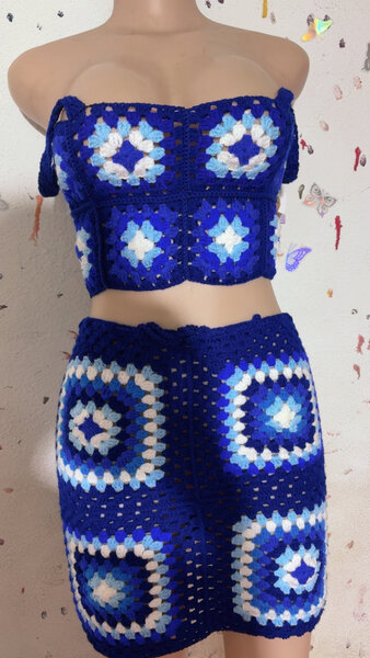 Tenue crochet deux pièces femme
