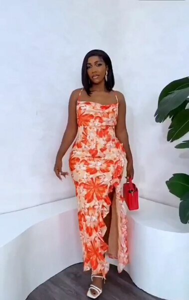 Side ruffle dress