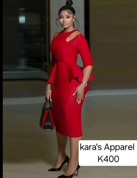 red evening dress