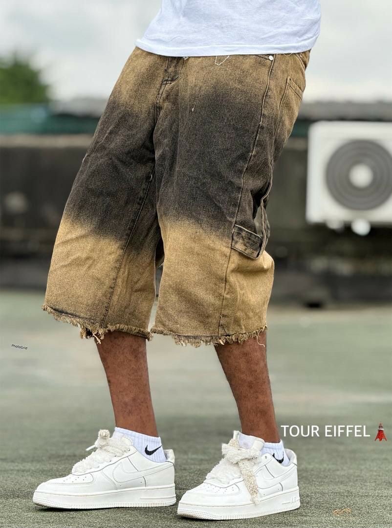 Culotte en denim délavé