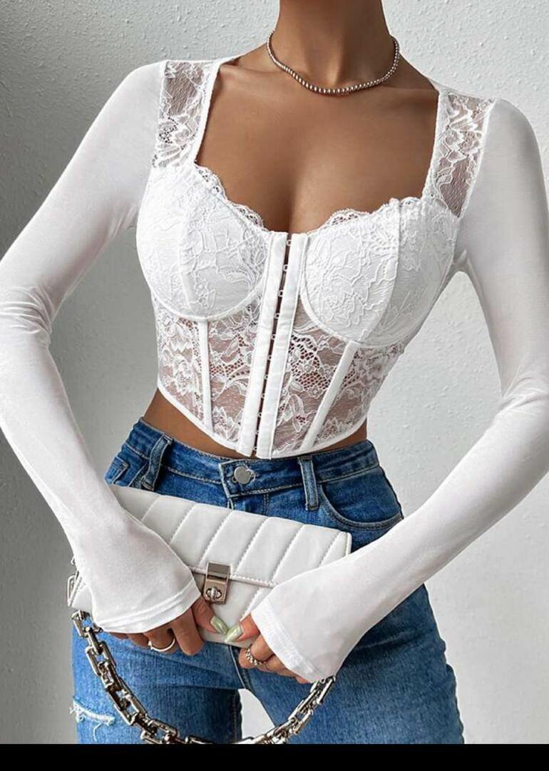 Corset Transparent en Dentelle