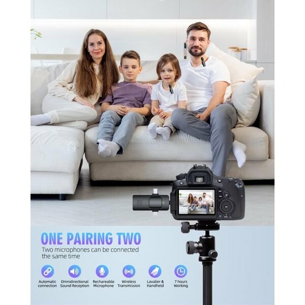 K9 Double Wireless Microphone For IPhone And Android phone