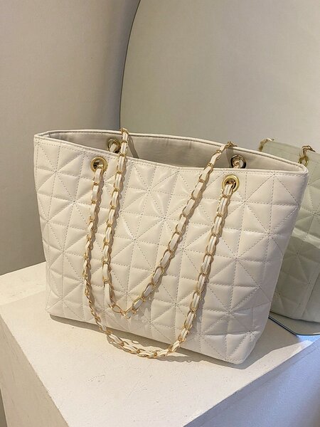 Sac cabas matelassé blanc
