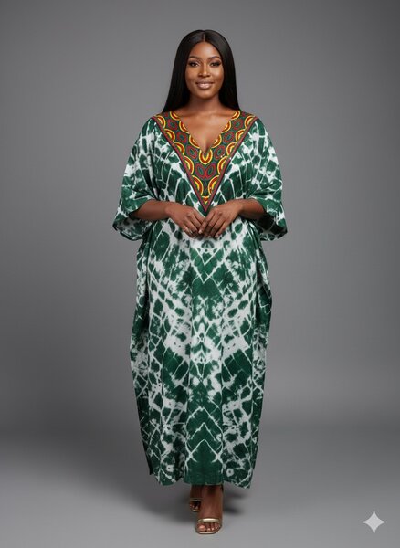 Robe tissu boubou avec foulard