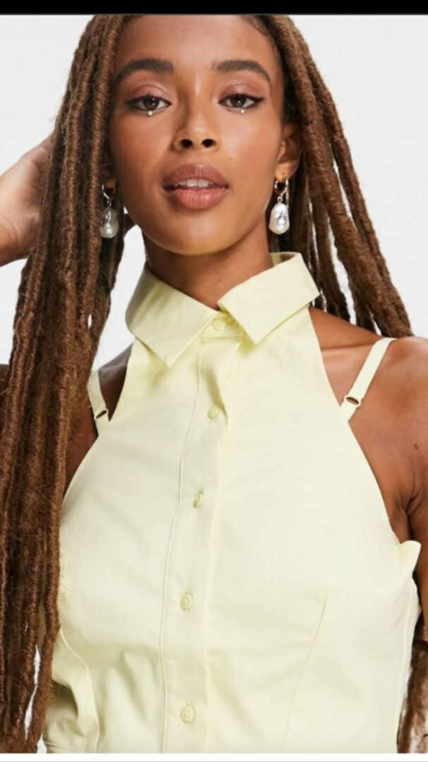 Yellow backless top