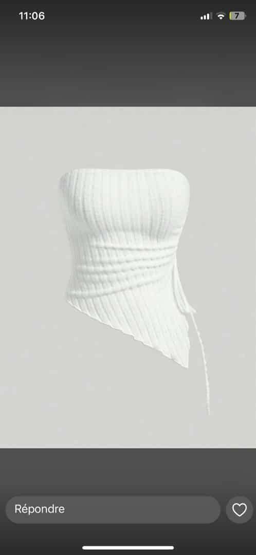 Top bustier en maille blanche