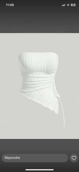 Top bustier en maille blanche