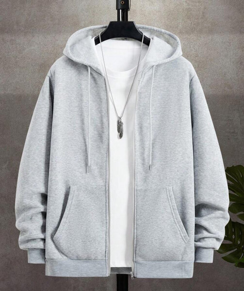Veste à capuche zippée grise