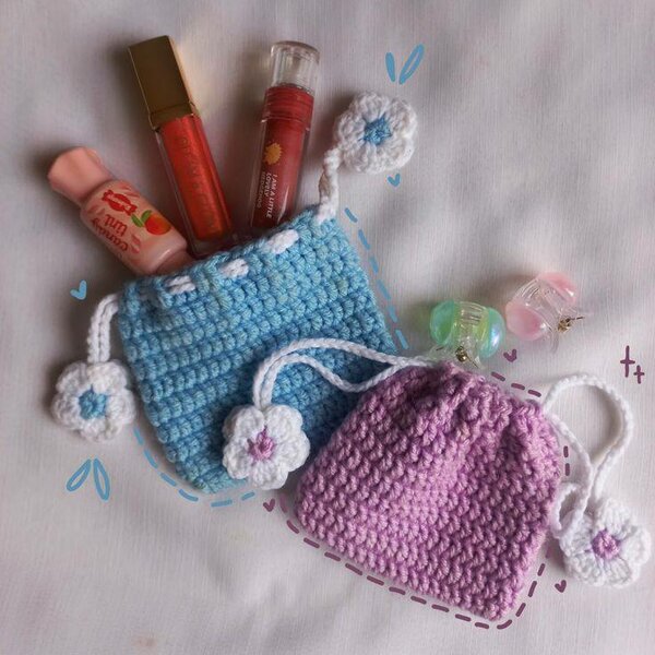 Pochettes crochet fleurs