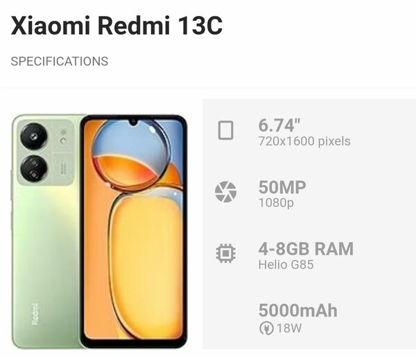 REDMI 13C 256GB+8GB DE RAM 2SIM 4G NEUF