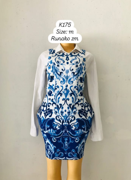 Robe blanc bleu