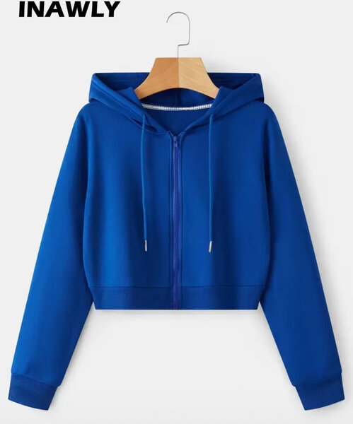 Sweat à Capuche Bleu Femme