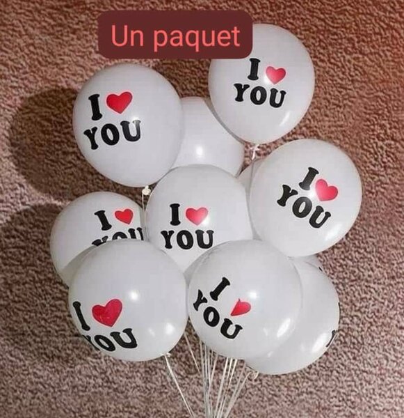 Ballons I love you disponible en blanc 