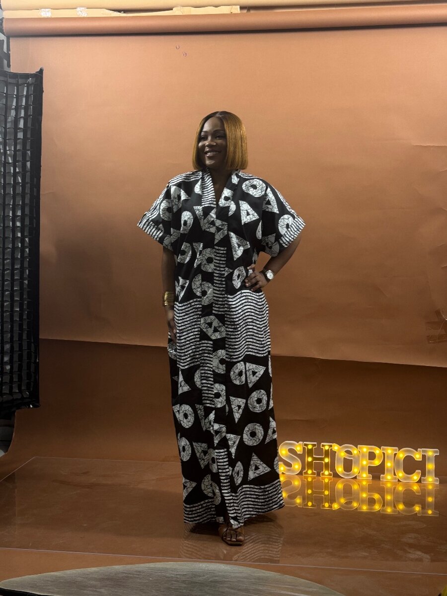 Boubou Ankara - Blanc & Noir