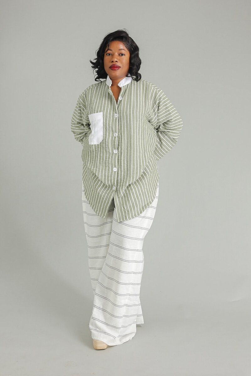 Chemise oversize rayée femme