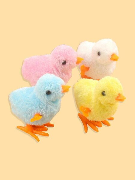 Poussins en peluche colorés