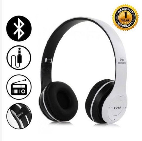 P47 Wireless Bluetooth headset - White