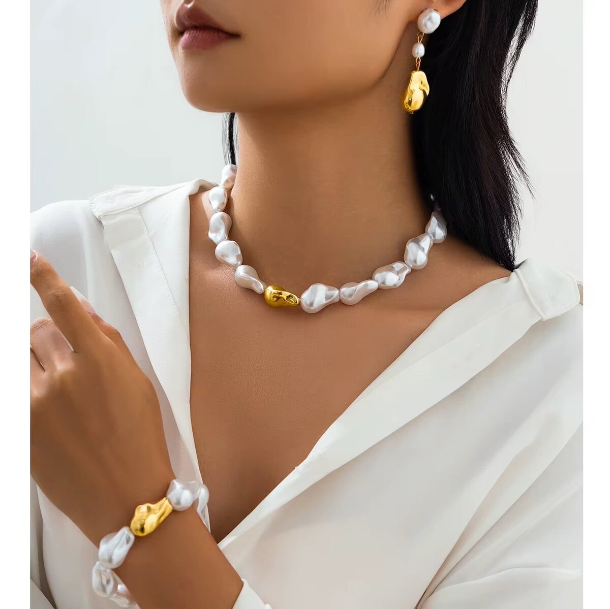 Ensemble en perles d´eau douce