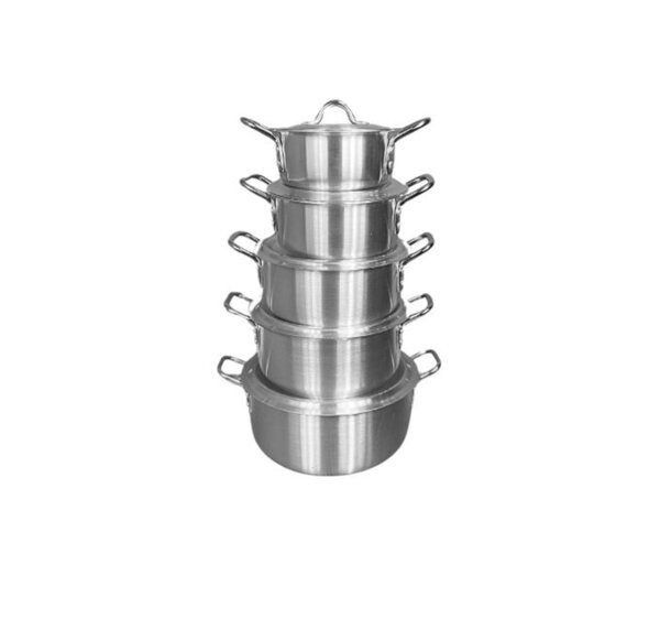 5 Pieces Aluminum Cooking Set - Silver