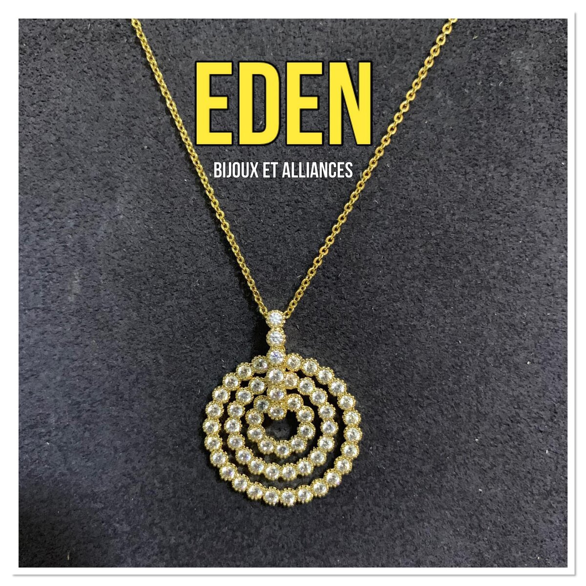 Ensemble chaîne + pendentif, plaqué or