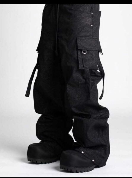 Pantalon cargo noir unisexe