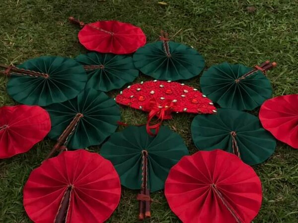 Beautifully Customised Engagement Fans for brides and brides