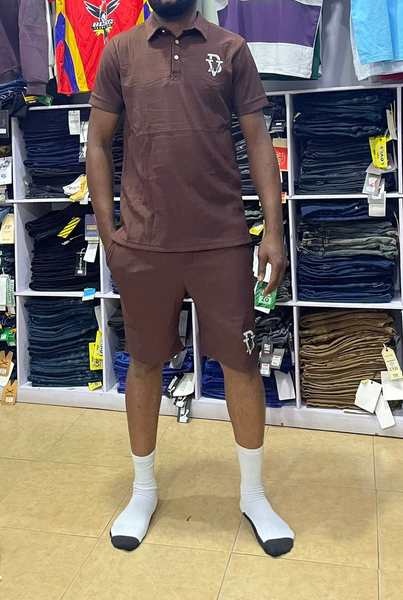 brown suit