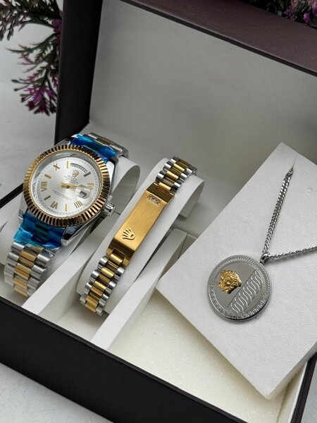 3 set Rolex watch, with necklace and bracelet