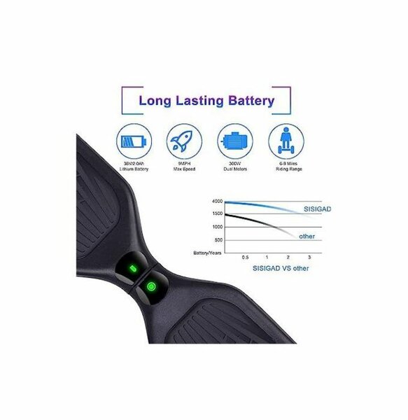 Electric Smart Self-Balancing Scooters Hover  Boards - Black