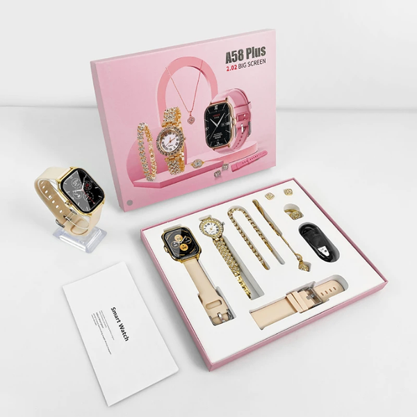 Montre connectée A58PLUS 7 en 1  pour femme et homme, couple
