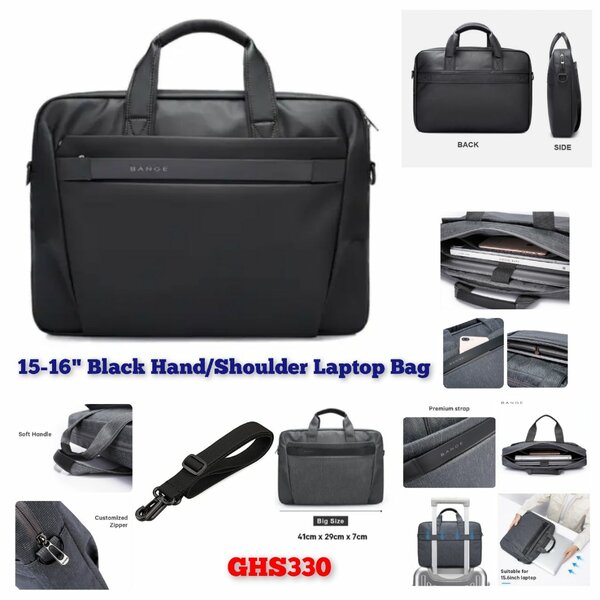 15-16 inches Black Shoulder Laptop Bag