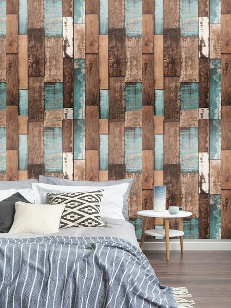 Papier Peint Effet Bois Vintage