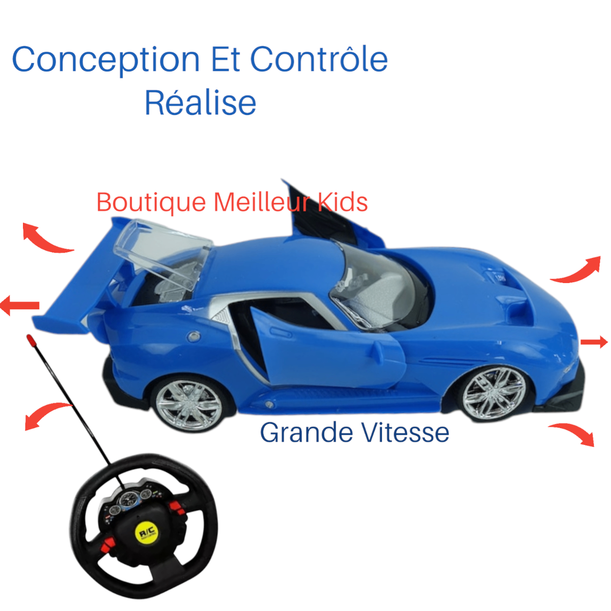 Jouet Voiture Télécommande Contrôle réaliste - Grande Vitess