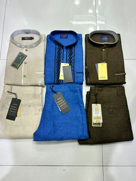 Pure linen top n down for men