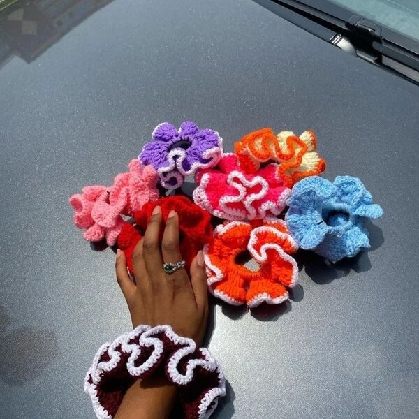 Chouchous en crochet colorés