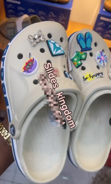 Men's beige crocs