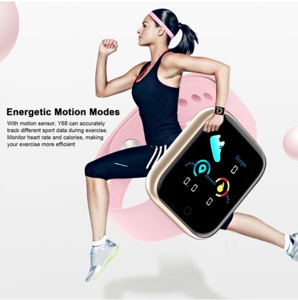 Smart Watch D20S Light Pink for Android and iPhones