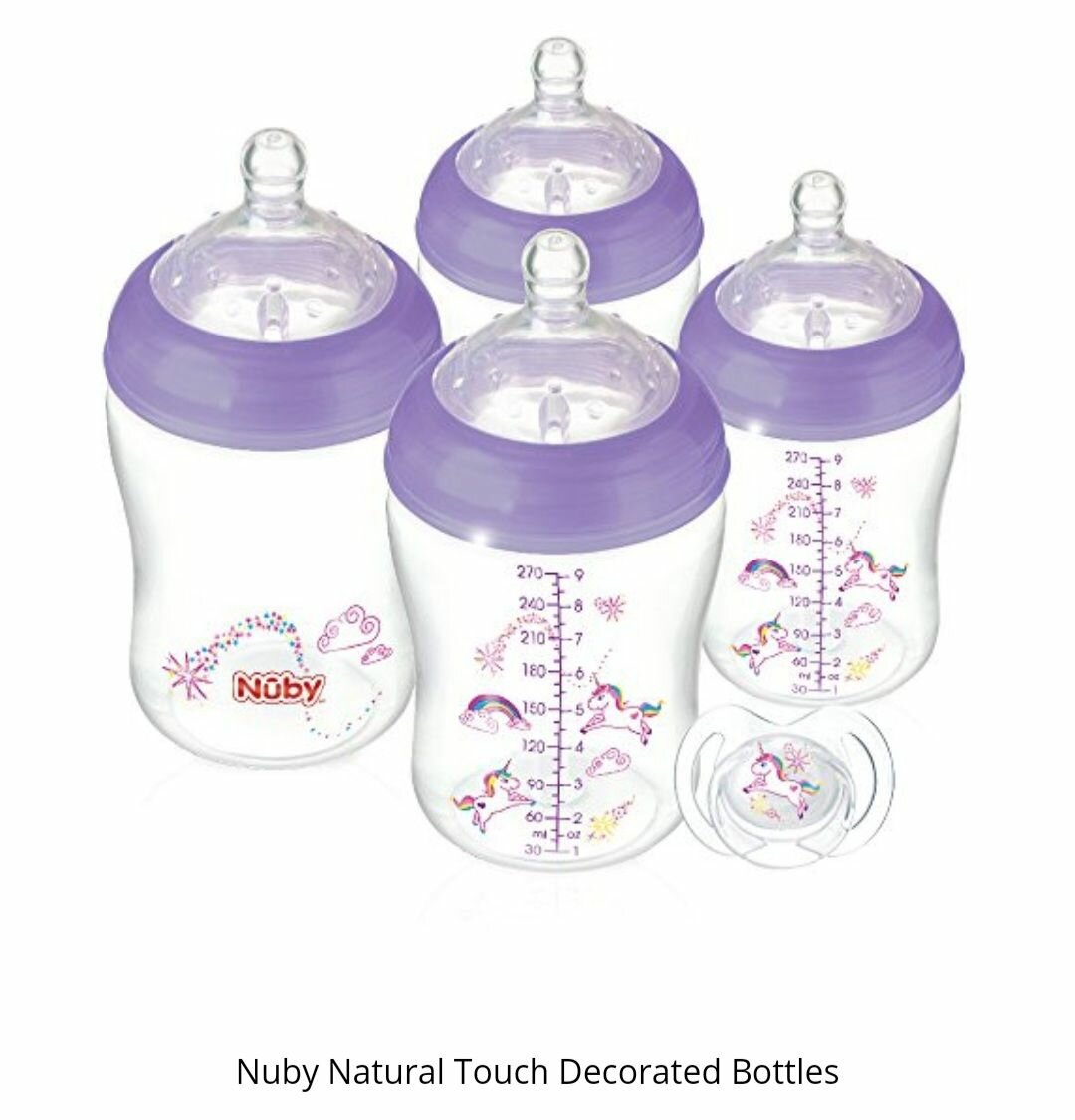 NUBY 4pk Decorated bottle set