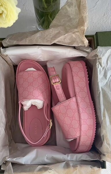 Gucci GG Platform Slide Sandals and a Gucci Blondie bag