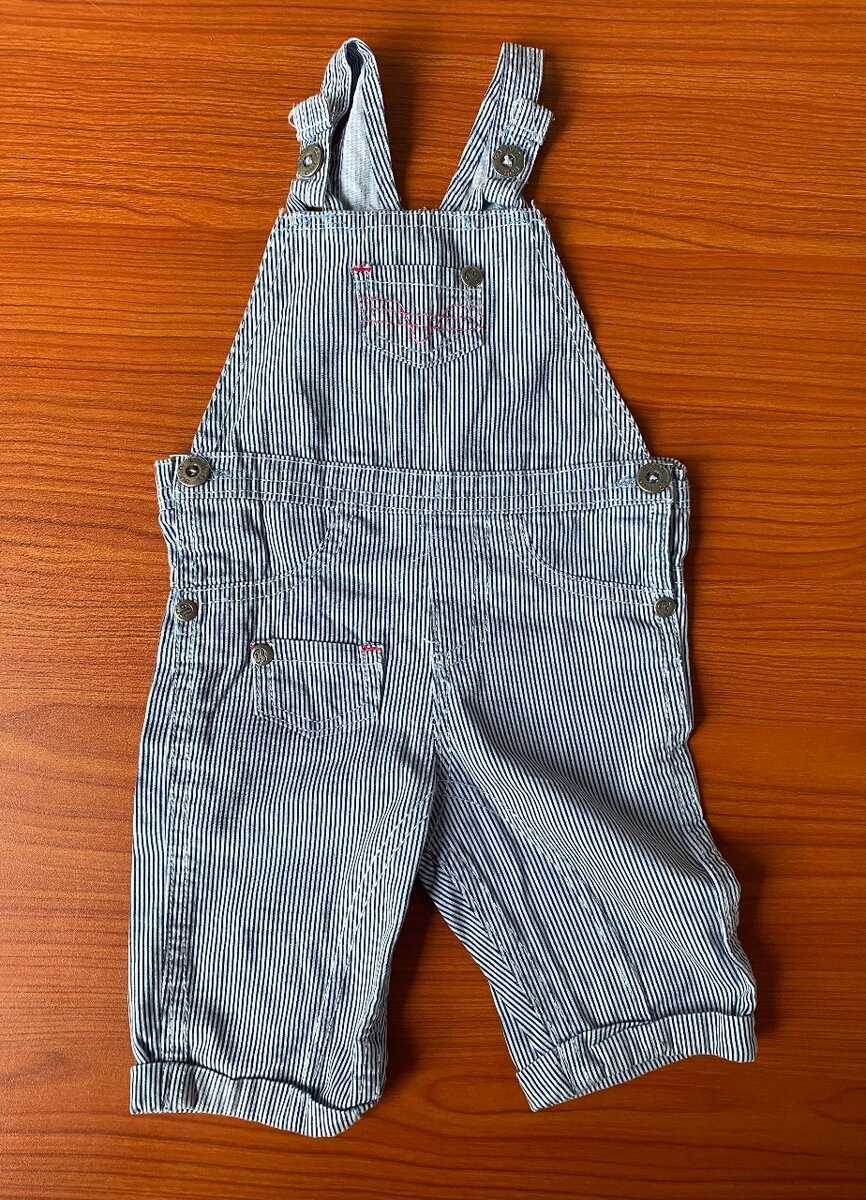 Salopette bleu à rayures enfant de 9-12mois