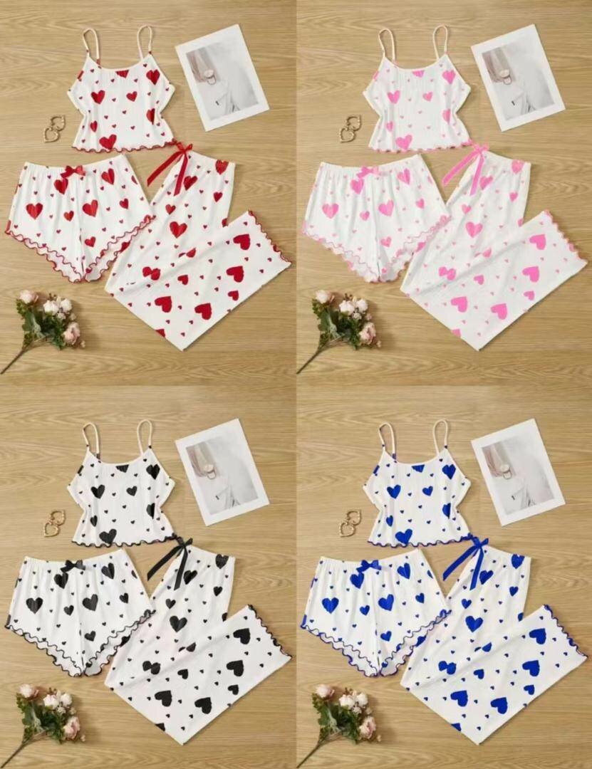 Pyjama d'été à motifs cœur