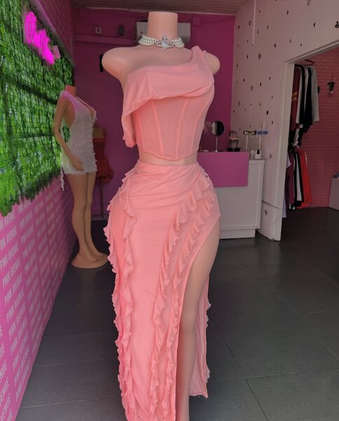 Peach skirt set