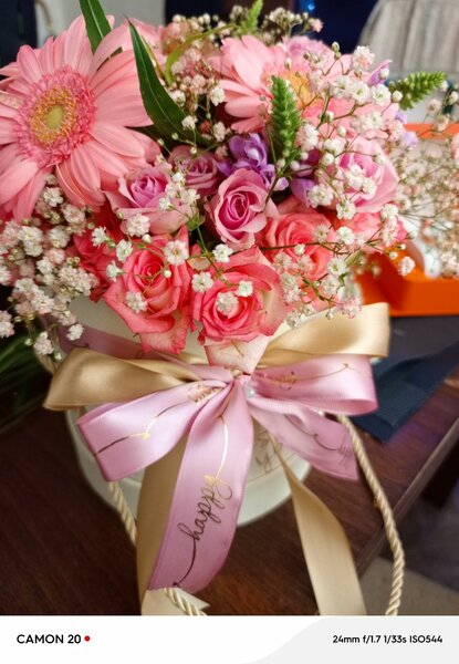 Pink flower box