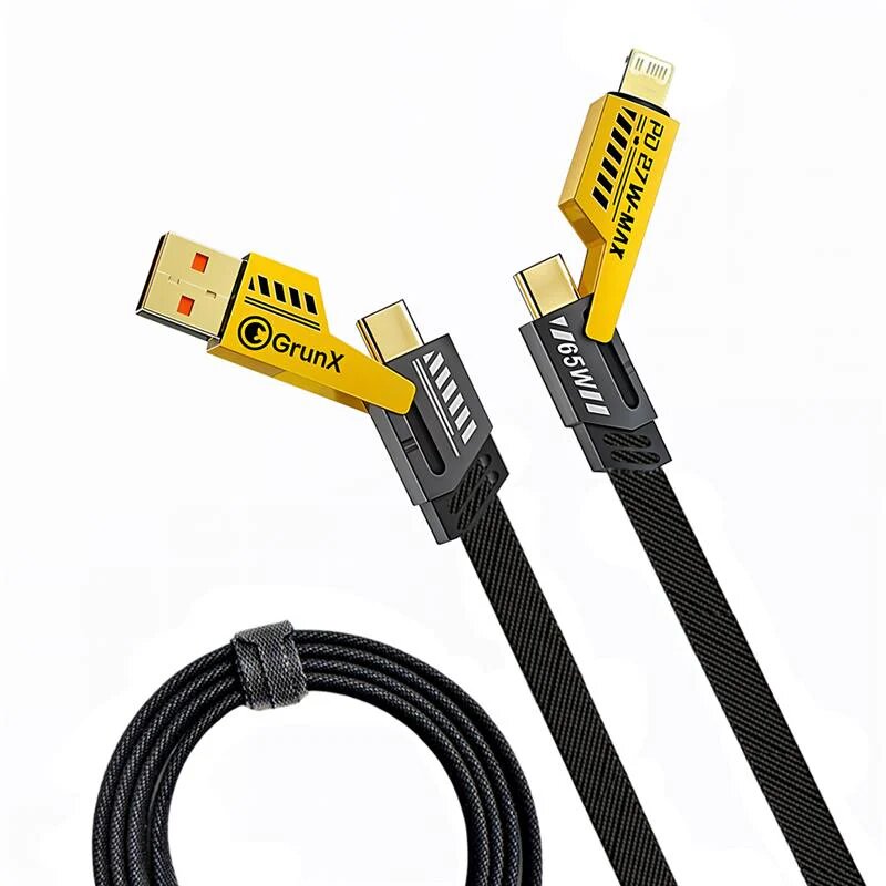 4 in 1 65W Type C to C ,USB to C C to Lightening Cable