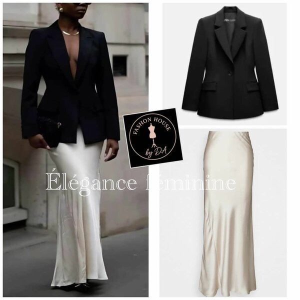Ensemble Jupe Satin et Blazer