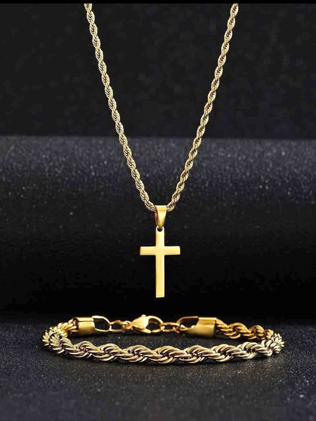 Ensemble Collier et Bracelet Croix