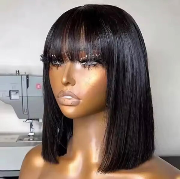 Fringe 100% human hair wigs 8-18