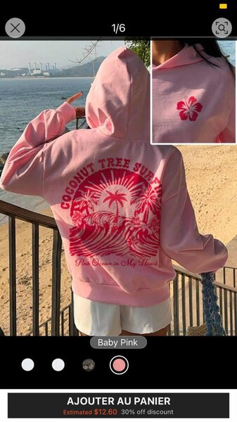 Sweat à capuche imprimé rose