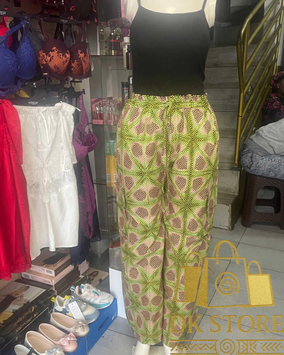 Pantalon large à motifs ethniques